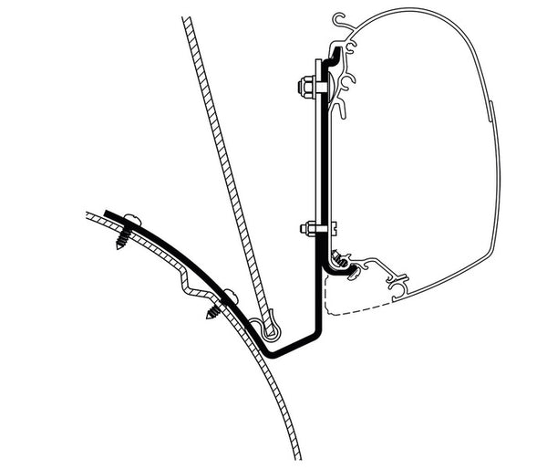 THULE Adapter for Omnistor awning, sleeping roof VW T4 - 43026 | Stahlor image 1