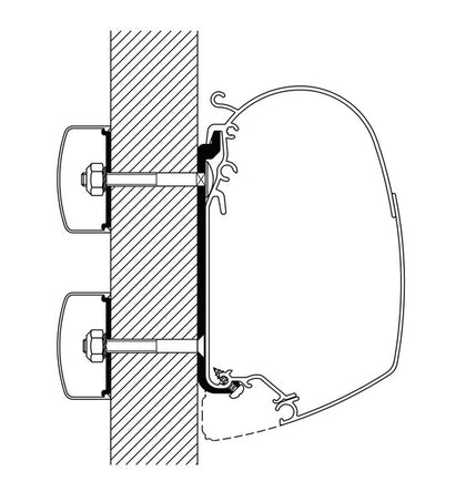 Universal Omnistor flat adapter set for Series 5 awnings