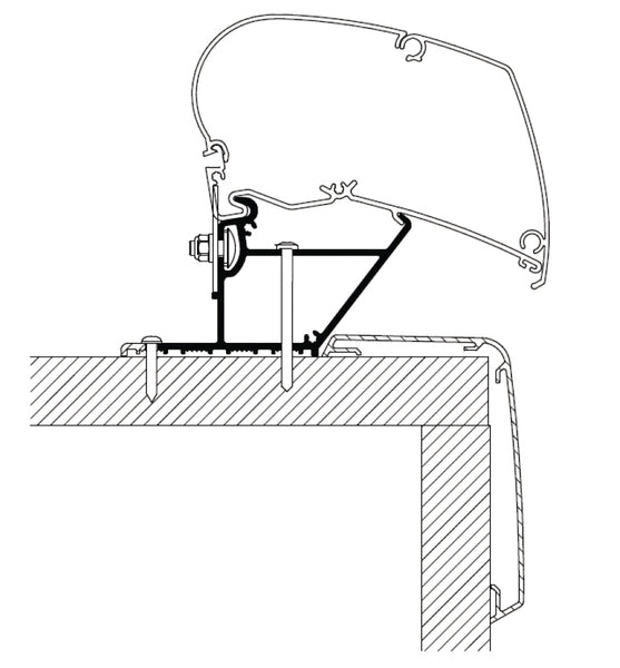 Roof mounting adapter for motorhomes and caravans, Rapido