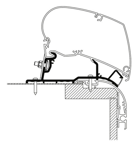 THULE Adapter for Omnistor awning, Eriba Nova 2020, 425cm - 431100 | Stahlor image 1