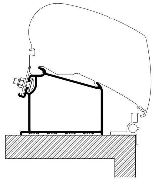 Awning adapter Thule-Omnistor roof awnings 2.5 - 6 m on Adria caravans