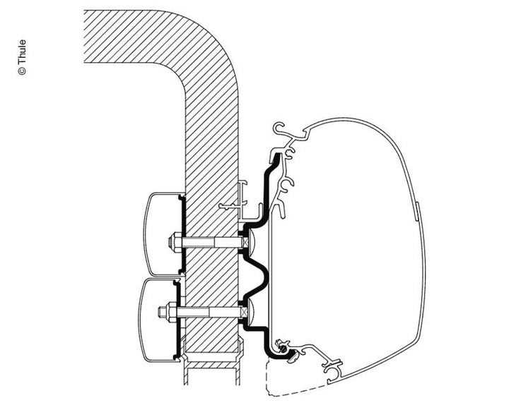 Adapter for Omnistor Awning - Hymercamp