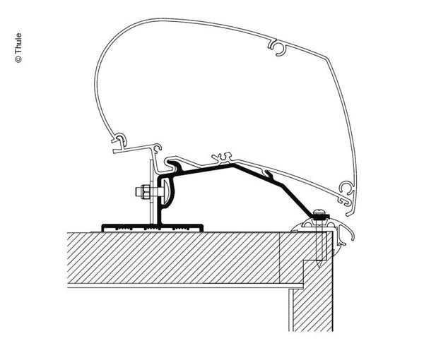 Thule Adapter for Omnistor Awning, Caravan Roof Adapter 3,00m - 43137 | Stahlor image 1