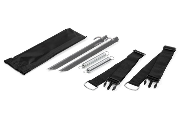 JARNO Storm Strap Set – 2 x 250 cm Straps with Springs and 38 cm Pegs – image 1