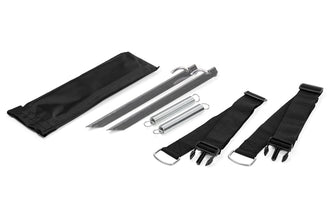 JARNO Storm Strap Set – 2 x 250 cm Straps with Springs and 38 cm Pegs – image 1