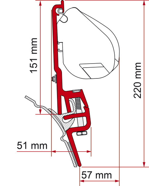 FIAMM Adapter for Reimo Multirail T4 or Brandrup gutter - 433201 | Stahlor image 1