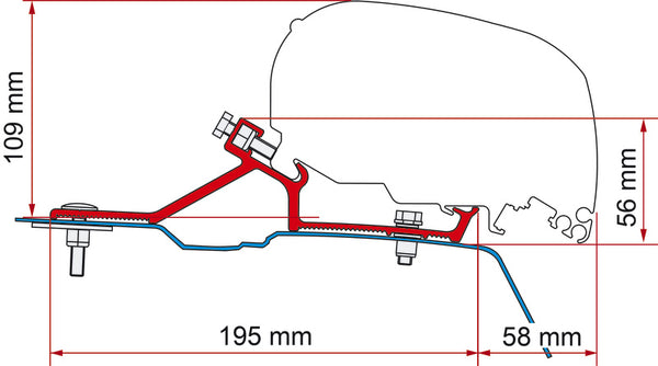 FIAMM Awning adapter for F 65S Renault Master / Opel Movano from 2010 on for L2-H2 - 434581 | Stahlor image 1
