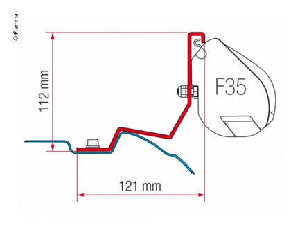 Mounting adapter F35 Pro 270 cm with PrivacyRoom CS Light 280