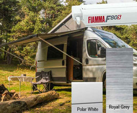 Fiamma F80S Roof awning - Length 3.2 m - Housing color: Polar White - Cloth color: Royal Grey - 436261 | Stahlor image 1