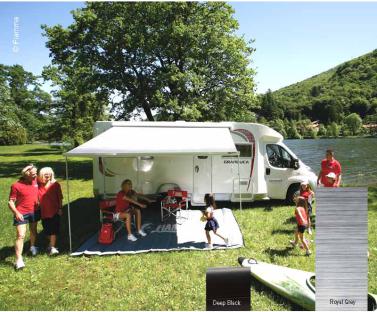 FIAMM Awning F45S - Length: 3.75 m - Cloth color: Royal Grey - Housing: Deep black - 437704 | Stahlor image 1