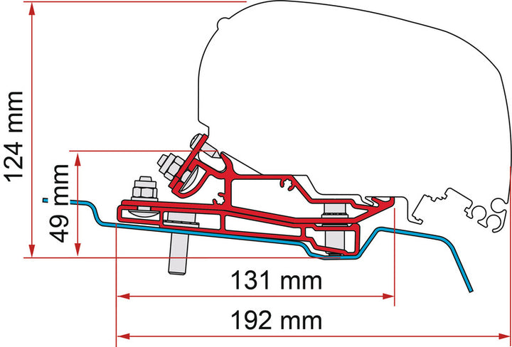 Adapter Ford Transit high roof H3 from 2014 - 320 cm