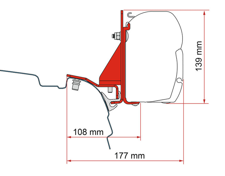 Multirail Adapter - Mounting adapter for F45 VW T5/T6/T6.1 with Reimo Multirail