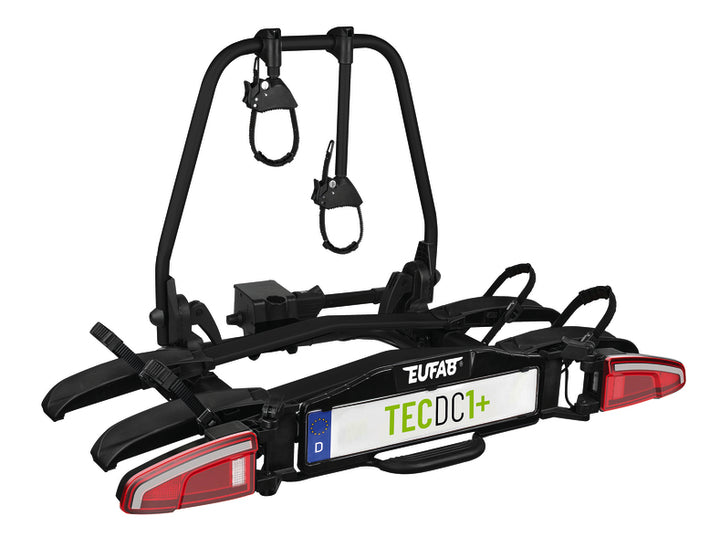 Eufab TECDC1+ Tow Bar Bike Carrier with LED Lights, 2 Bikes