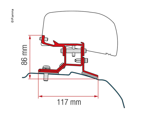 FIAMM Adapter for roof awning F40van Ford Transit Custom short wheelbase UK version - 443000 | Stahlor image 1