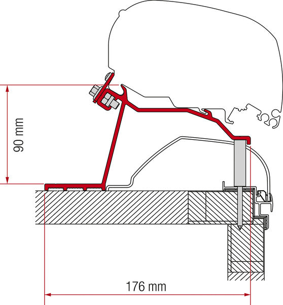Fiamma Adapter Fiamma awning F65L and F80S for hobby caravans from 2014 - 44307 | Stahlor image 1