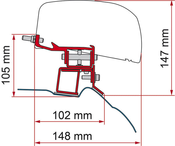 FIAMM Adapter for roof awning F40van Mercedes V-class from 2014 - 44337 | Stahlor image 1