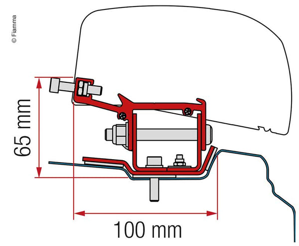 FIAMM Adapter for roof awning F40van Renault Trafic long wheelbase from 2014 - 44338 | Stahlor image 1