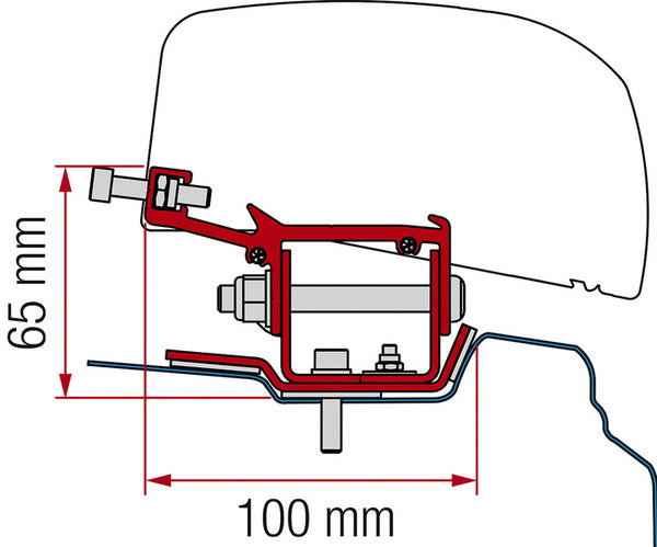 FIAMM Adapter for roof awning F40van Renault Trafic from 2014 short wheelbase - 44349 | Stahlor image 1