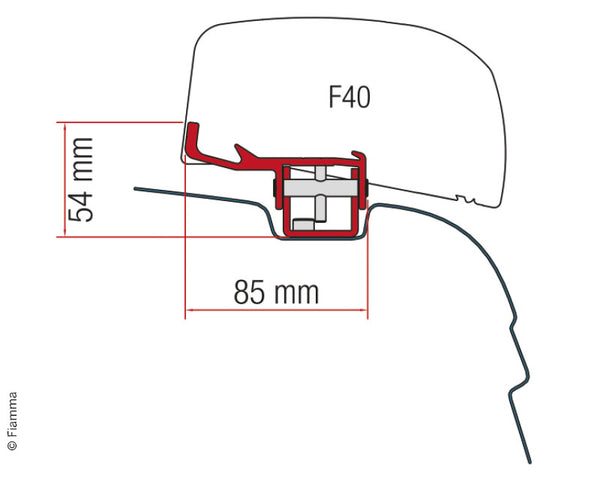 Fiamma Mounting adapter for F40Van VW T5/T6, UK version - 443651 | Stahlor image 1