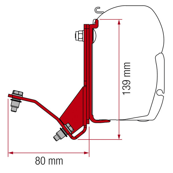 Fiamma Adapter for F45 Ducato/HymerCar/PÃ¶ssl from 07 with Roof Rail - 444051 | Stahlor image 1