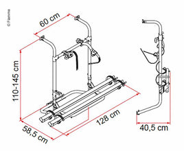 Fiamma Caravan rear carrier Simple Plus 200 for 2 wheels, max. load 35kg - 44454 | Stahlor image 2