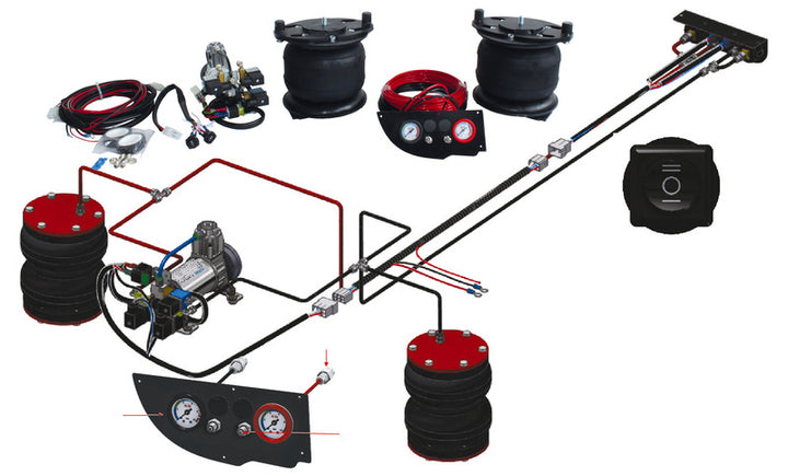 Carbest Premium 7.3" air suspension system by ESI for Fiat Ducato, Peugeot Boxer and Citroen Jumper from 2014 onwards