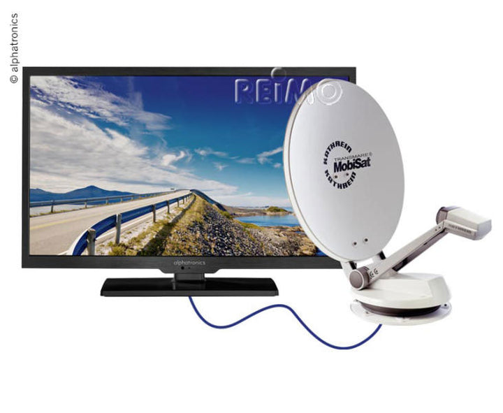 Parabolic antenna 75cm,Twin LNB&alphatronics 24'TV device