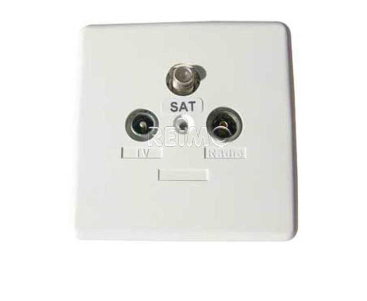 Sat end socket with 3 connections, unpacked