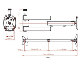 NOVUS SKY 10N TV holder 2-arm - 780 mm - 493942 | Stahlor image 4