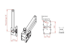 NOVUS SKY 10N TV holder 2-arm - 780 mm - 493942 | Stahlor image 5