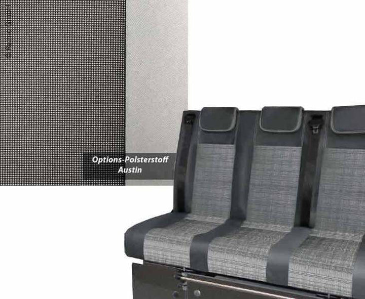 Rock and Roll Bed VW T6 Weekender Plus, Variotech 3000 Size 14, 3-Seater, Austin T6 Two-Tone, Heat Exchanger Right