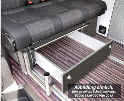 Drawer for Rock and Roll Bed Mercedes Vito, Variotech 3000 Size 17, Weekender, Basalt Decor, Assembled