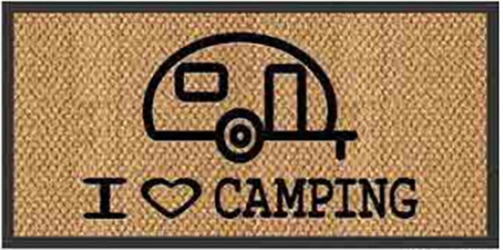 Arisol Spider Coir Doormat 40 x 60 cm, I Love Camping Caravan