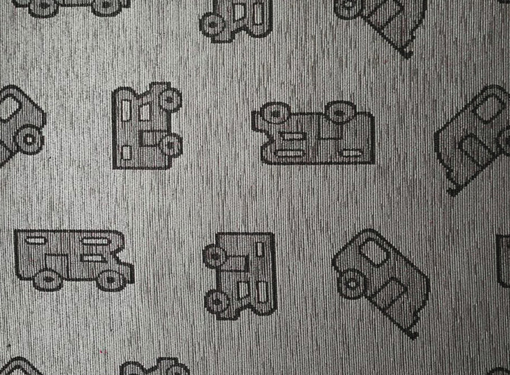 Living room carpet 50x150cm grey, pattern, 45% polyester/55% cotton