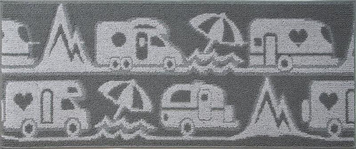 Living room carpet 50x150cm dark grey, polyester/TPR
