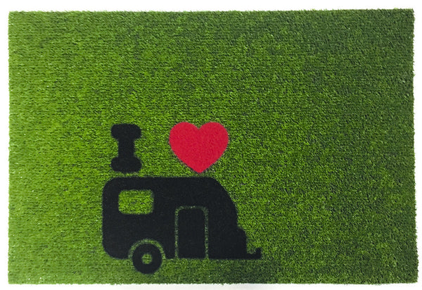 Arisol Foot mat GREEN FLOCK 40x60cm, green, PP/rubber, with motif - 51671 | Stahlor image 1