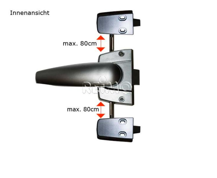 Toilet lock with 3-point locking - chrome glossy