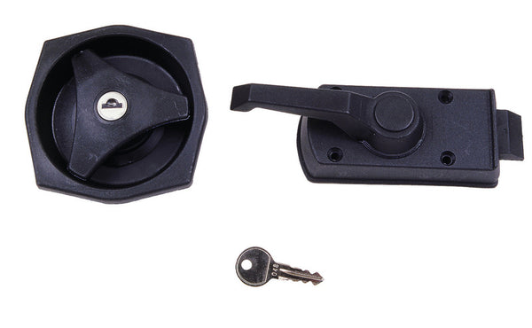 FAWO Caravan door lock for wall thickness 25 - 35 mm - Black - 52475 | Stahlor image 1