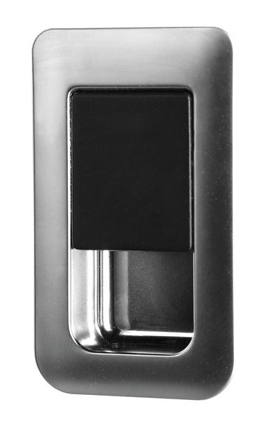 Snap lock 36 x 59 mm for door thicknesses 12 - 18 mm - Matt Chrome / Black