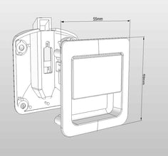 Reimo Snap lock 55 x 59 mm for door thicknesses 12 - 18 mm - Matt Chrome / Black - 52498 | Stahlor image 3