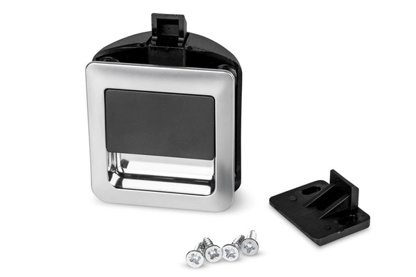 Reimo Snap lock 55 x 59 mm for door thicknesses 12 - 18 mm - Matt Chrome / Black - 52498 | Stahlor image 1