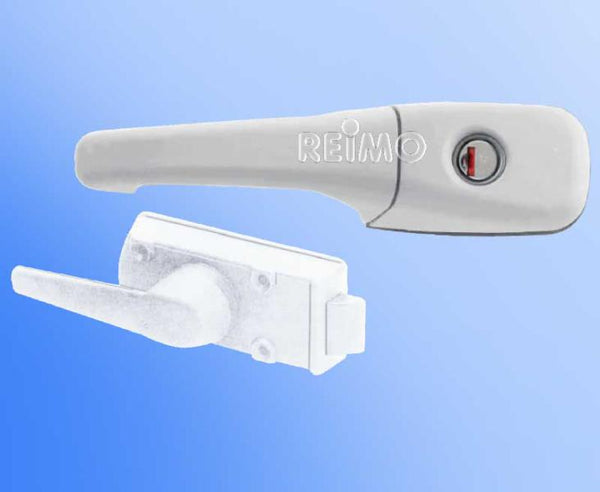 Zadi Door lock CARAVAN right, without cylinder and key, white - 52602 | Stahlor image 1