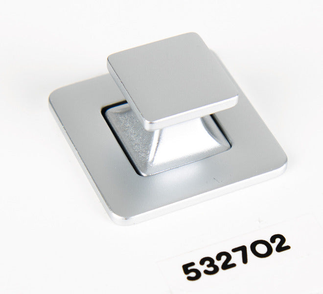 Push Lock - Complete push-button furniture lock chrome matt 37x37mm