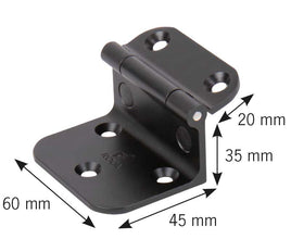 Reimo Angle fitting for table top holder, aluminium, black anodised, 55x45mm - 53359 | Stahlor image 1