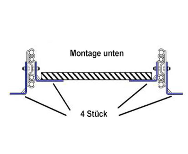 Mounting for full-extension runner, length: 711mm, 2x L-Winel