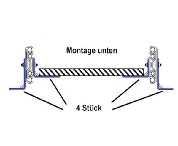 Reimo Mounting for full-extension runner, length: 711mm, 2x L-Winel - 533891 | Stahlor image 1