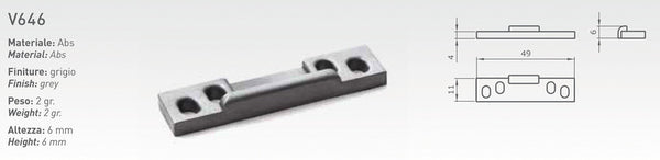 Reimo Strike plate in ABS, 49x11x4mm - 534190 | Stahlor image 1