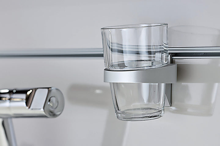 glass holder aluminium, silver, for 1 glass or cup