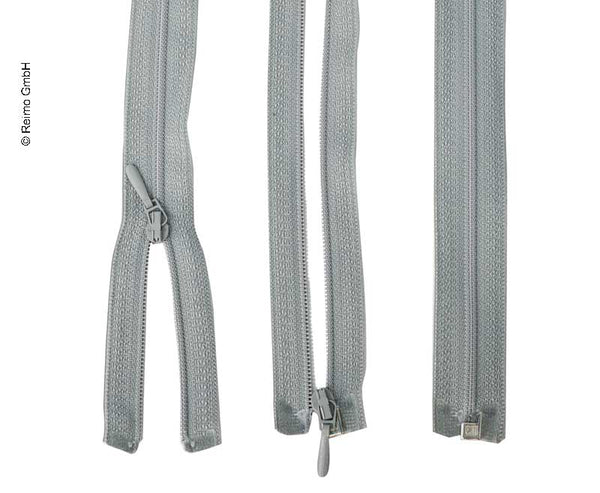 Reimo Zipper 130cm, divisible - unhookable in light grey, plastic - 550474 | Stahlor image 1