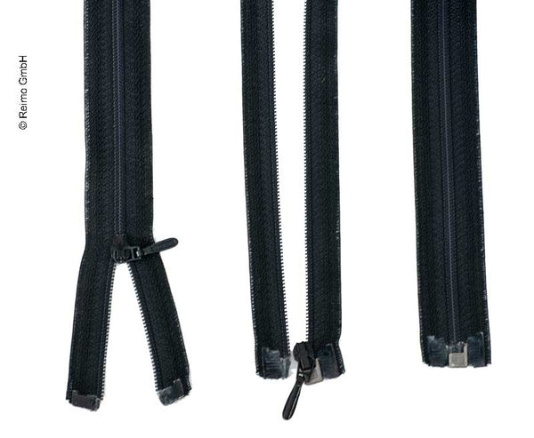 Reimo Zipper 160cm, divisible - unhookable in black, plastic - 55078 | Stahlor image 1